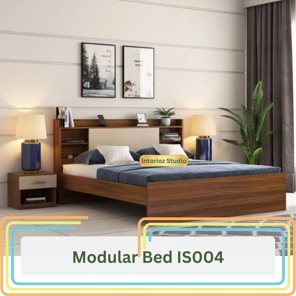 Modular Bed IS00M4 - Brown, 78*72 Mattress Dimension