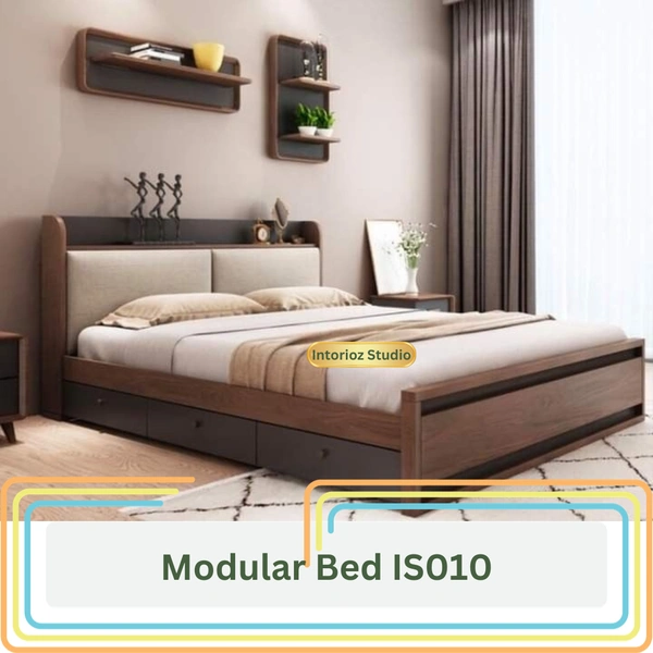 Upholstered Modular Bed IS0U10 - Raw Sienna, 78*72 Mattress