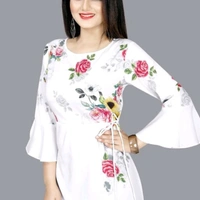 Gown Kurtis For Women  - white , M, L, XL, XXL