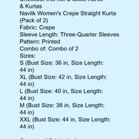 Kurtis For Women  - multi color , M, L, XL, 