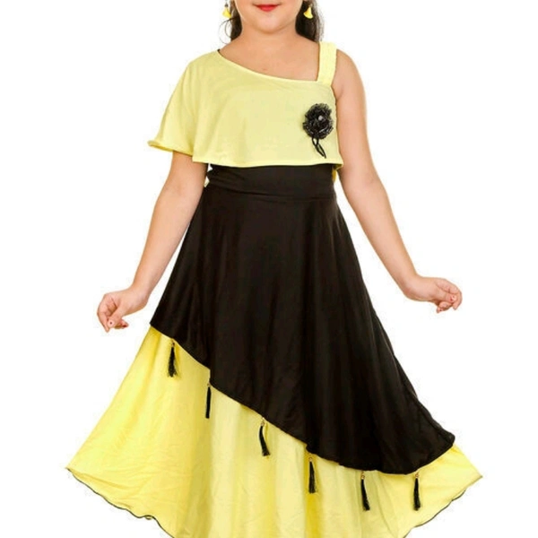 Gown Frocks For Girls - multi color , 7 years to 14 years 