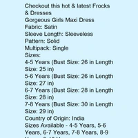 Gown Frocks For Girls - multi color , 7 years to 14 years 