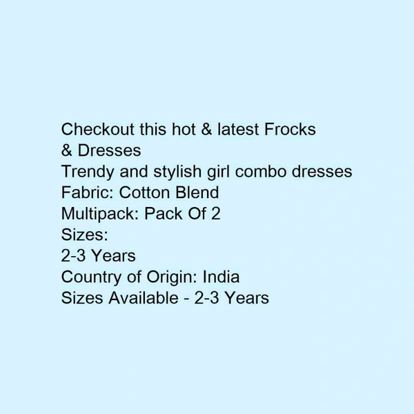 Gowns Frock For Girls  """ Combo Psck"""" - multi color , 7 to 14 yerars