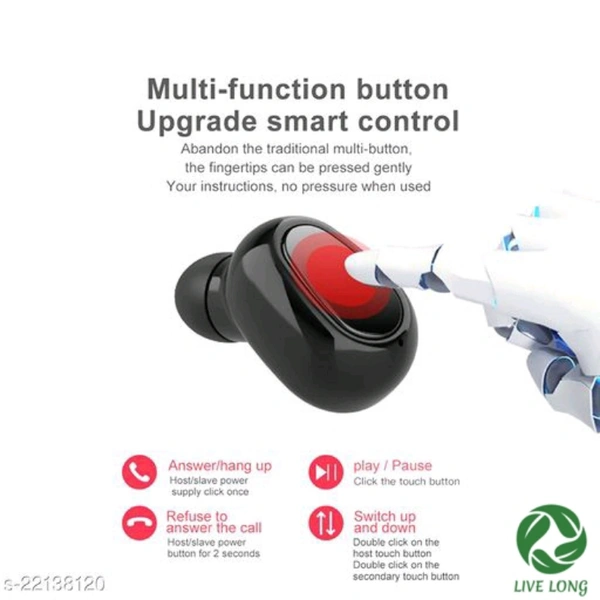 Bluetooth Headphones, Bluetooth Earphone, Wireless Headphones  - black 