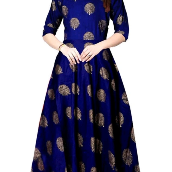 Printed Nevy Blue Reyon Kurtis For Women  - nevy blue , M, L, XL, XXL