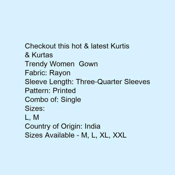 Kurtis For Women  - Gray , M, L, XL, XXL