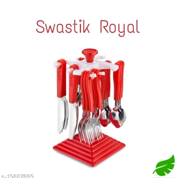 24 PCS CUTLEY SET SWASTIK ROYAL - Red 