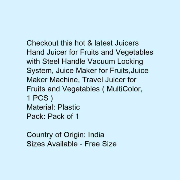 Juice Maker Machine For Home,  Deluxe fruit & Vegetables Manual Juicer With Steel Handles