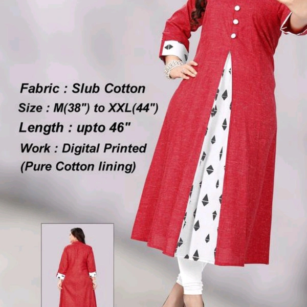 Kurtis For Women  - Red , M, L, XL, XXL