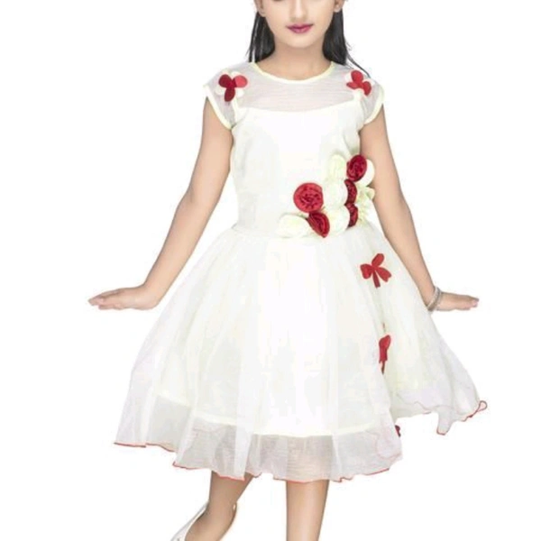 Kids Girls Frocks  - White , 2 to 9 years 