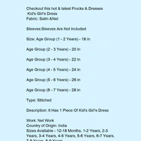 Kids Girls Frocks  - White , 2 to 9 years 