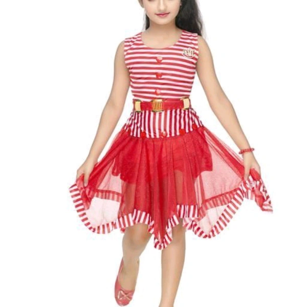 Kids Girls Frocks  - Red , 2 to 9 years