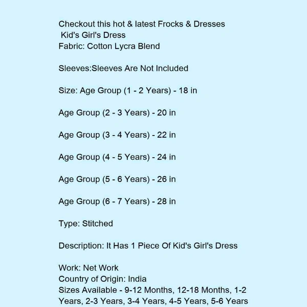 Kids Girls Frocks  - Red , 2 to 9 years