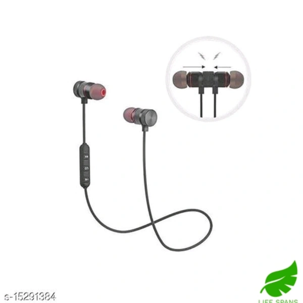 Wiles Wireless Sports Bluetooth Magnet Earphones For All Smart Phone  - black , free size 