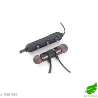 Wiles Wireless Sports Bluetooth Magnet Earphones For All Smart Phone  - black , free size 