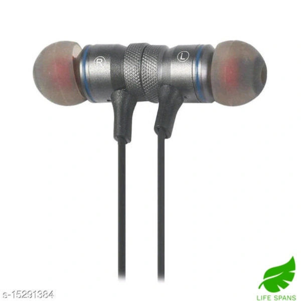 Wiles Wireless Sports Bluetooth Magnet Earphones For All Smart Phone  - black , free size 