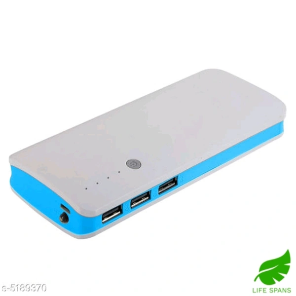 Modern Personal Plastic Power Bank  - White n blue 