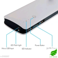 Modern Personal Plastic Power Bank  - Gray n black 