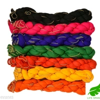 LIFE SPANS  Fancy Cotton Plain Dupatta 2 Mtr Cut (Set Of 7) - multi , 2 mtr cut