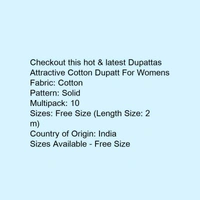 LIFE SPANS  Cotton Dupatta For Women (Set Of 14) - multi , 2 mtr cut 