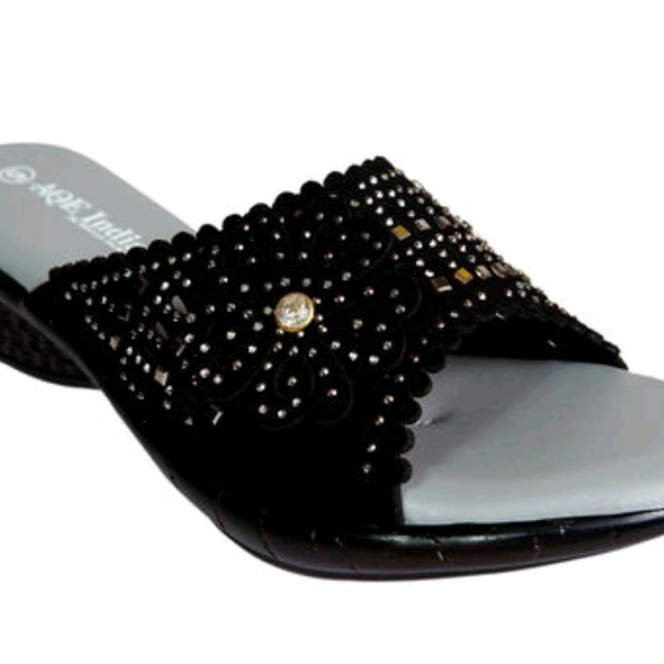 LIFE SPANS  Indian Woman Heels  - black n Gray , 5 to 8 