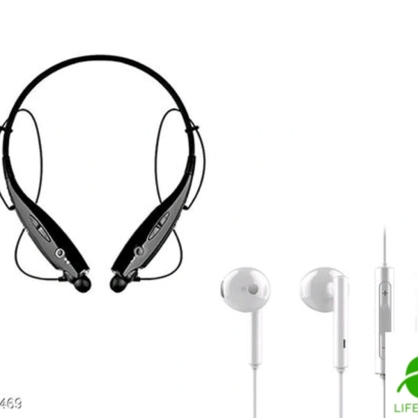 LIFE SPANS  Bluetooth Headphones, Bluetooth Earphone, Wireless Headphones ( Combo Pack ) - black 