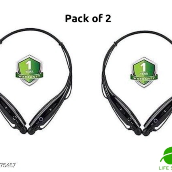 Bluetooth Headphones (Pack Of 2) - black 