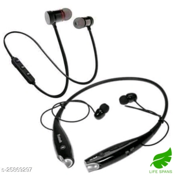 Bluetooth Headphones, + Headphones (combo Pack)  - black 