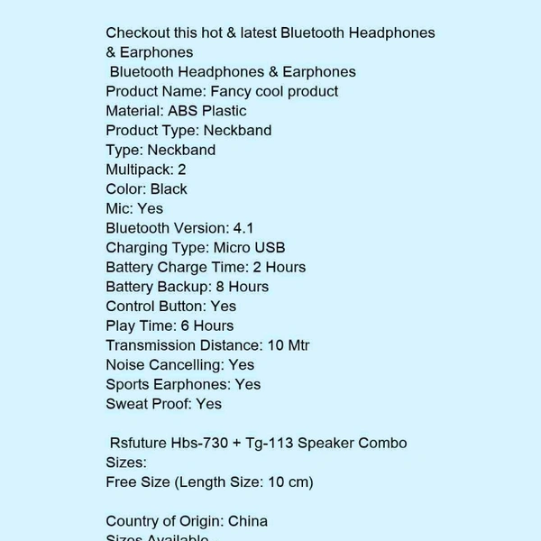 Bluetooth Headphones With Speakers (Combo Pack)  - black 