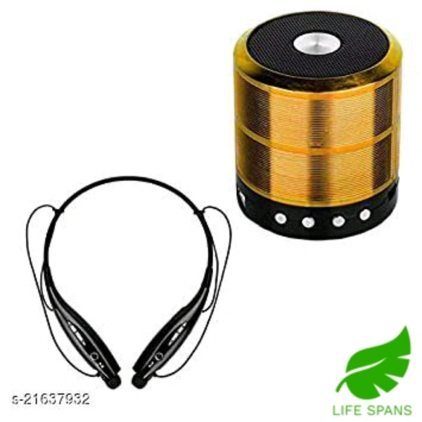 Bluetooth Headphones With Speakers (Combo Pack)  - black 