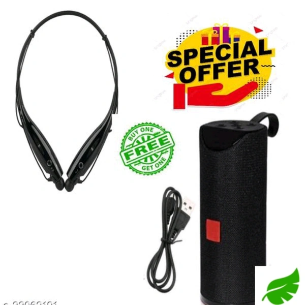 Bluetooth Headphones With Speakers (Combo Pack)  - black 