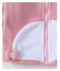 Life Spans Kids  Full Sleeves Hoodie With Bunny Applique & Embroidery - Pink & White - pink, 1 To 10 Years