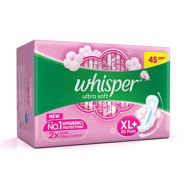 Whisper Ultra Soft XL+ 30N - 30 pads