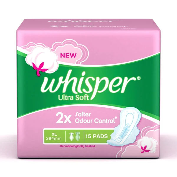 Whisper Ultra Soft XL+ 30N - 15 pads