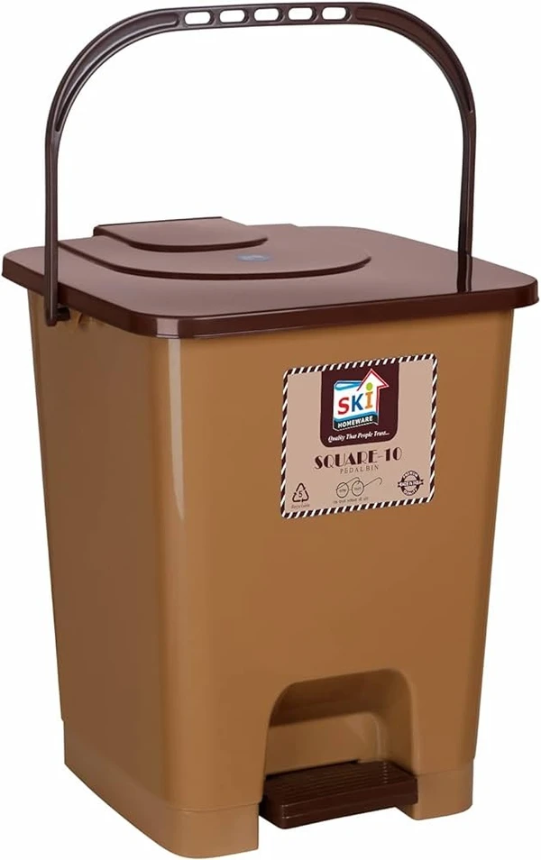 Ski Square Dustbin with Pedal 10lt - 20lt