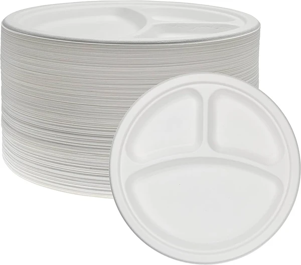 Disposable Plates 10" 50N (3-Partition)