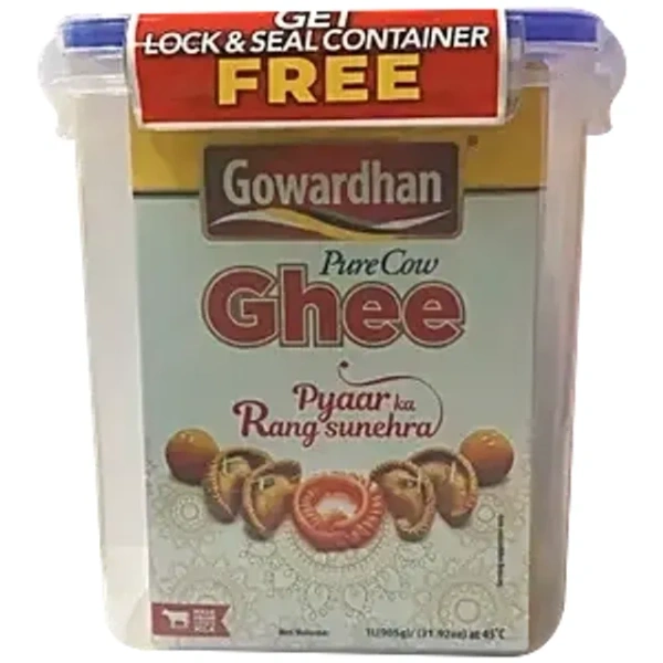 Gowardhan Cow Ghee 1lt + FREE CONTAINER