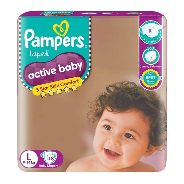 Pampers Active Baby L 18 Diapers