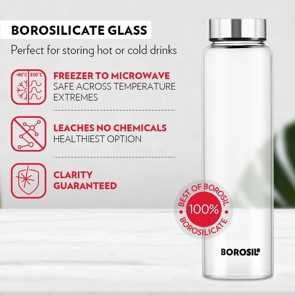Borosil Crysto Borosilicate Glass Bottle 1lt