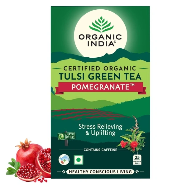 Organic India Tulsi Pomegranate Green Tea 25 Bags