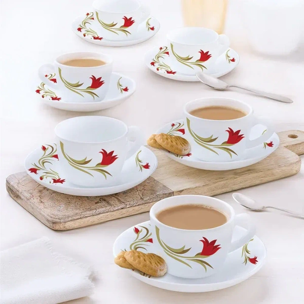 Larah Flare Cup Saucer Set ( 6 Cups + 6 Saucers )