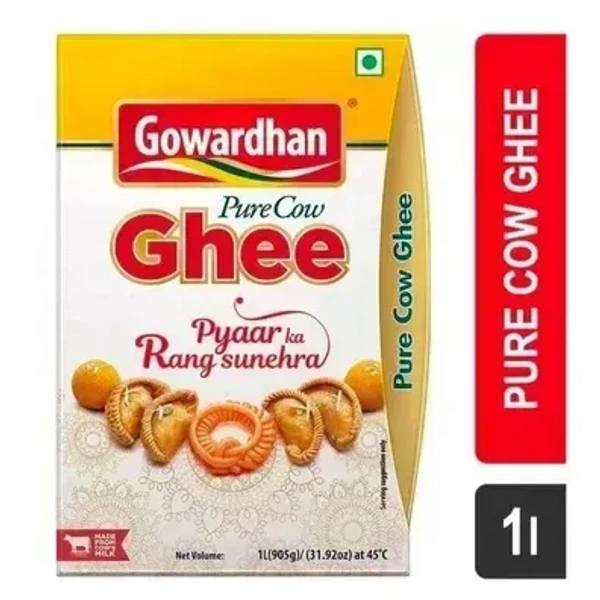 Gowardhan Cow Ghee 1lt + FREE CONTAINER