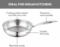 Borosil Stainless Steel Fry Pan 1.75lt / 22cm