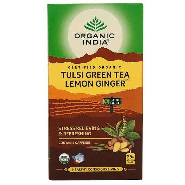 Organic India Lemon Ginger Green Tea 25 Bags