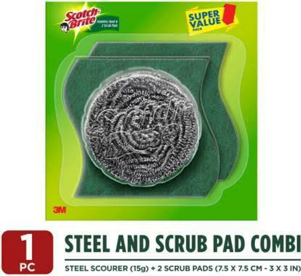 Scotch Brite Steel Scrub + 2 Scrub