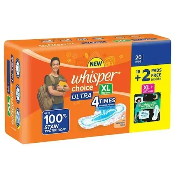 Whisper Choice XL 20 Pads