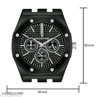 Black Chain Solid Round Analog Wrist Watch for Men