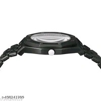 Black Chain Solid Round Analog Wrist Watch for Men