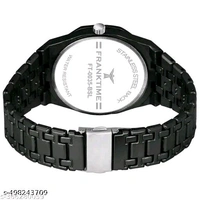 Black Chain Solid Round Analog Wrist Watch for Men