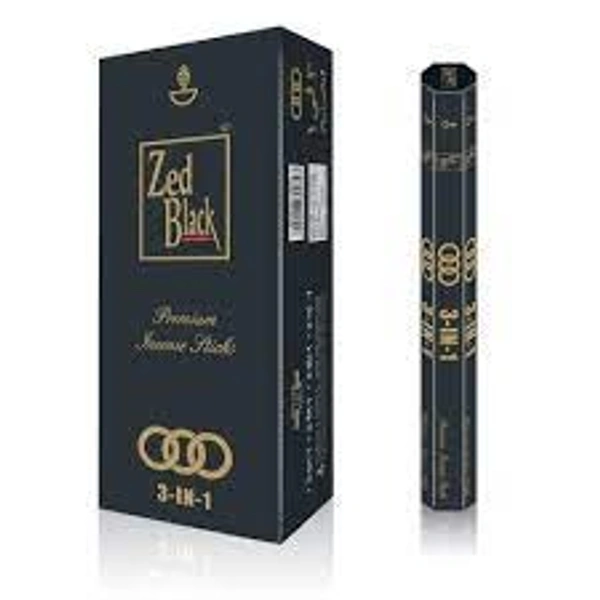 Z BLACK 3IN 1 AGARBATI - 216GM BOX OF 12, Black